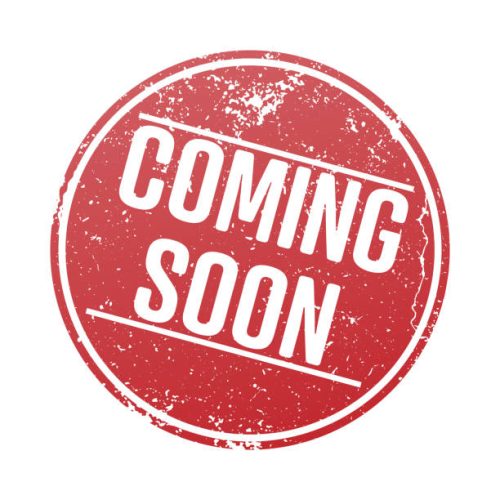 circular red grungy COMING SOON rubber stamp isolated on white, vector illustration